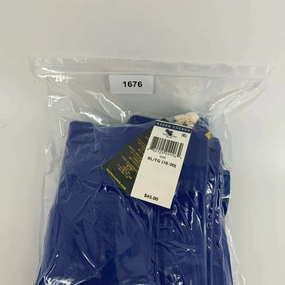 Ralph Lauren Boys XL 18-20 Blue Fleece Jogger Pants NWT 323816802003